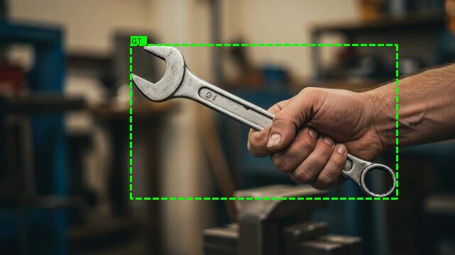 Missed detection, hand holding an adjustable wrench
