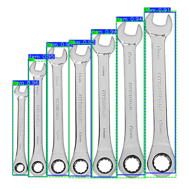Inference on real photo, seven wrenches